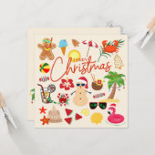 Tropische kerst kaart (Voorkant / Achterkant in situ)