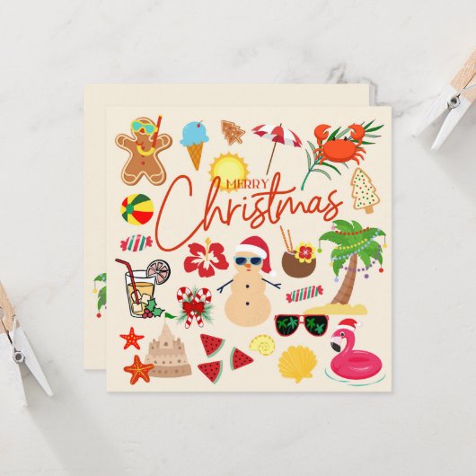 Tropische kerst kaart (Voorkant / Achterkant in situ)