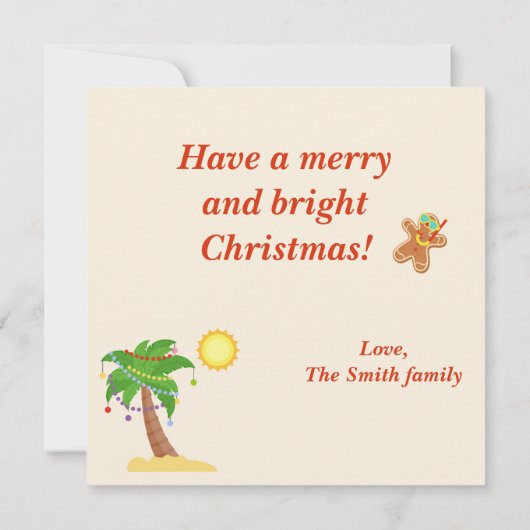 Tropische kerst kaart (Achterkant)
