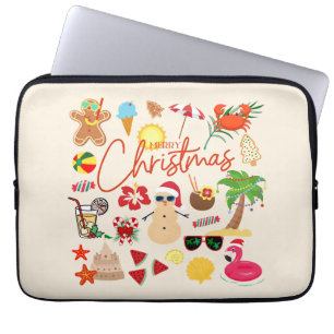 Tropische kerst laptop sleeve