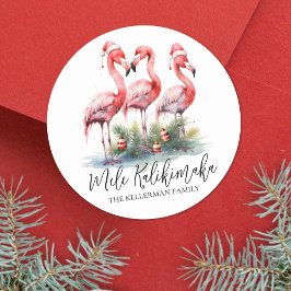 Tropische Kerst Mele Kalikimaka Ronde Sticker