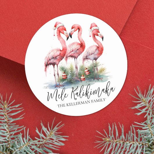 Tropische Kerst Mele Kalikimaka Ronde Sticker
