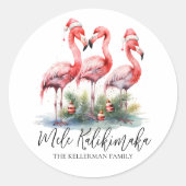 Tropische Kerst Mele Kalikimaka Ronde Sticker (Voorkant)
