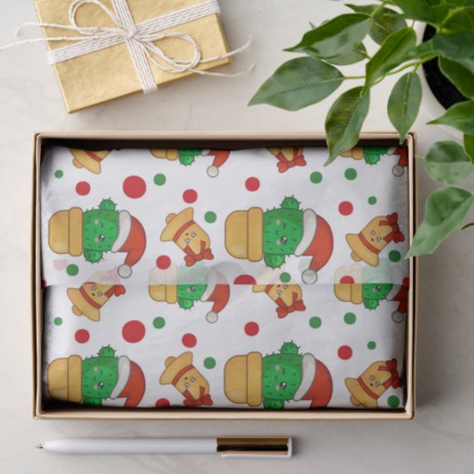 Tropische kerst met Cactus Tissuepapier (Geschenk)