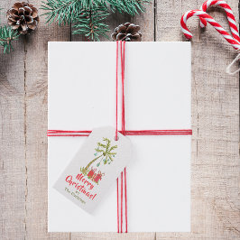 Tropische Kerst met Palm Tree Cadeaus Coastal Cadeaulabel