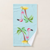 Tropische kerst met roze flamingo bad handdoek (Handdoek)