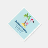 Tropische kerst met roze flamingo servet (Hoek)