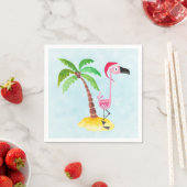 Tropische kerst met roze flamingo servet (Insitu)