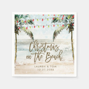 tropische kerst op het strand party servetten