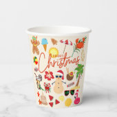 Tropische kerst papieren bekers (Achterkant)