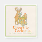 Tropische kerst proost op cocktails servet (Voorkant)