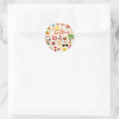 Tropische kerst ronde sticker (Tas)