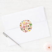 Tropische kerst ronde sticker (Envelop)