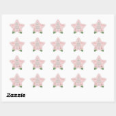 Tropische Kerst Roze Flamingo Kerstman Hoed Lichte Ster Sticker (Vel)