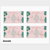 Tropische Kerst Roze Flamingo Santa Hat Baubles Rechthoekige Sticker (Vel)