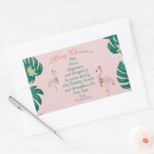 Tropische Kerst Roze Flamingo Santa Hat Baubles Rechthoekige Sticker (Envelop)