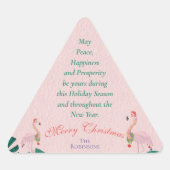 Tropische Kerst Roze Flamingo Santa Hat Baubles Sticker (Voorkant)