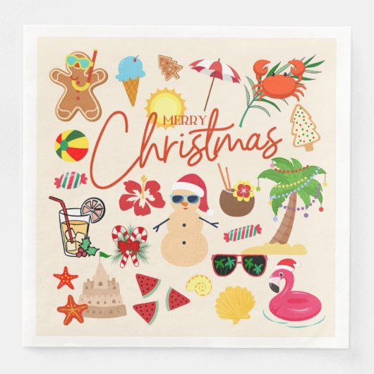 Tropische kerst servet (Voorkant)