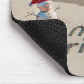 Tropische kerst sneeuwpop op een strand muismat (Hoek)