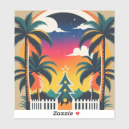 Tropische kerst sticker
