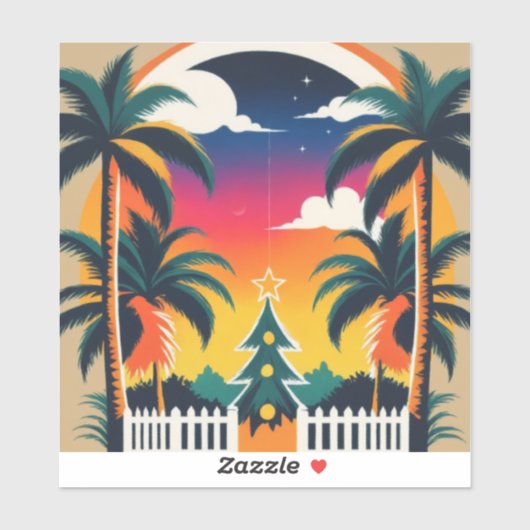 Tropische kerst sticker (Vel)