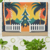 Tropische kerst theedoek (Gevouwen)