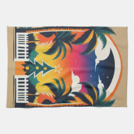 Tropische kerst theedoek