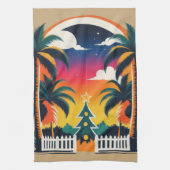 Tropische kerst theedoek (Verticaal)