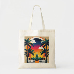 Tropische kerst tote bag