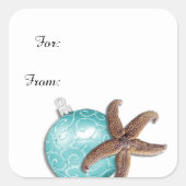 Tropische Kerst Zeester Cadeau Stickers (Voorkant)