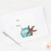 Tropische Kerst Zeester Cadeau Stickers (Envelop)
