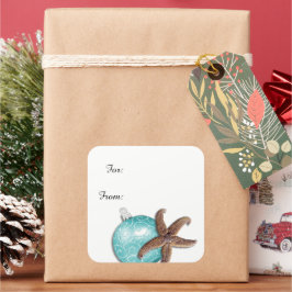 Tropische Kerst Zeester Cadeau Stickers