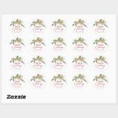 Tropische Kerst Zeester Zeeen N Groeten Ronde Sticker (Vel)