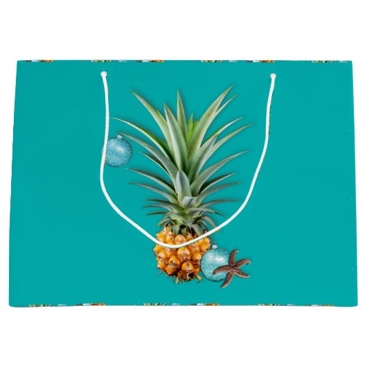 Tropische kerstanananas grote cadeautas (Voorkant)
