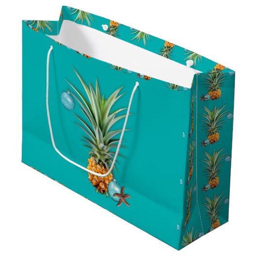 Tropische kerstanananas grote cadeautas (Voorkant Gekanteld)