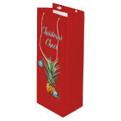 Tropische kerstanananas Rood Wijn Gift Bag Wijn Cadeautas (Voorkant Gekanteld)