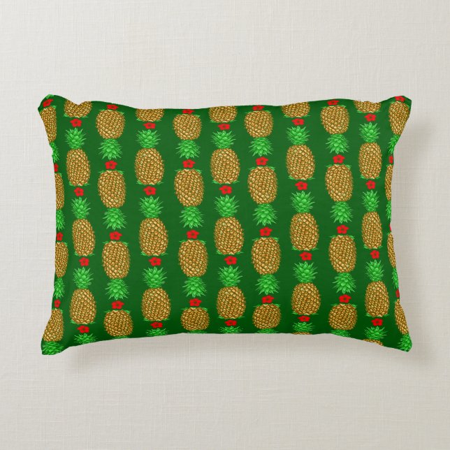 Tropische kerstanananas Warm Xmas Holiday Gre Accent Kussen (Voorkant)