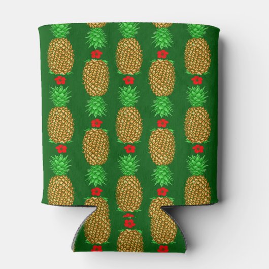 Tropische kerstanananas Warm Xmas Holiday Gre Blikjeskoeler (Achterkant)