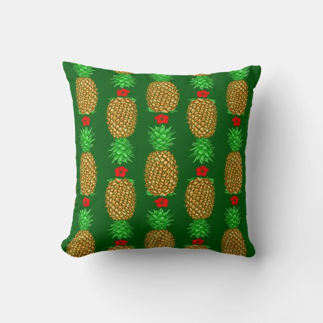 Tropische kerstanananas Warm Xmas Holiday Gre Kussen (Voorkant)
