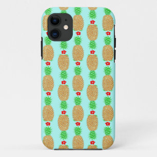 Tropische kerstanananas Warm Xmas op Light Bl Case-Mate iPhone Case