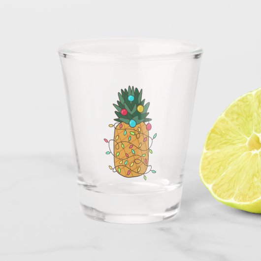 tropische kerstananas shot glas (Voorkant)