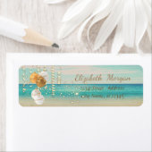 Tropische kerstbalken, strand, pit etiket (Insitu)