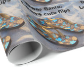 Tropische kerstbalkfluitsandalen cadeaupapier (Rol Hoek)