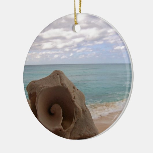 Tropische kerstbalknaap keramisch ornament (Links)