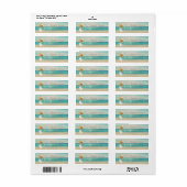 Tropische Kerstballen ,,Strand,Sparkel Etiket (Full Sheet)