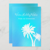 Tropische kerstblauwe palmbomen Eenvoudige Kaarten (Voorkant / Achterkant)