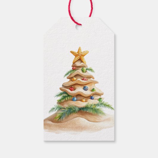 Tropische kerstboom cadeaulabel (Achterkant)