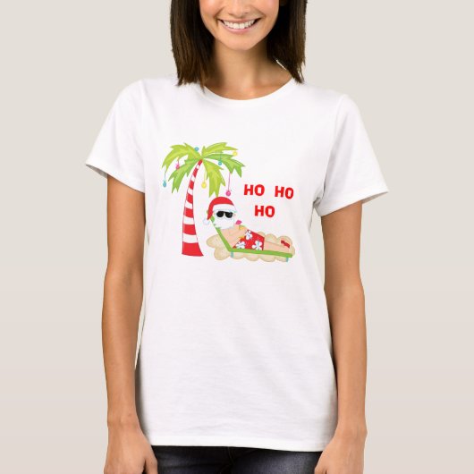 Tropische kerstboom Flamingo t-Shirt (Voorkant)