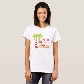 Tropische kerstboom Flamingo t-Shirt (Voorkant volledig)