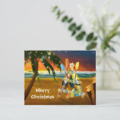 Tropische kerstboom Kayak Feestdagenkaart (Staand voorkant)